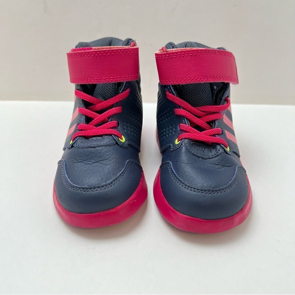 Adidas Baby Toddler Kids Shoes Stripe Sneakers Size 7K Blue Pink